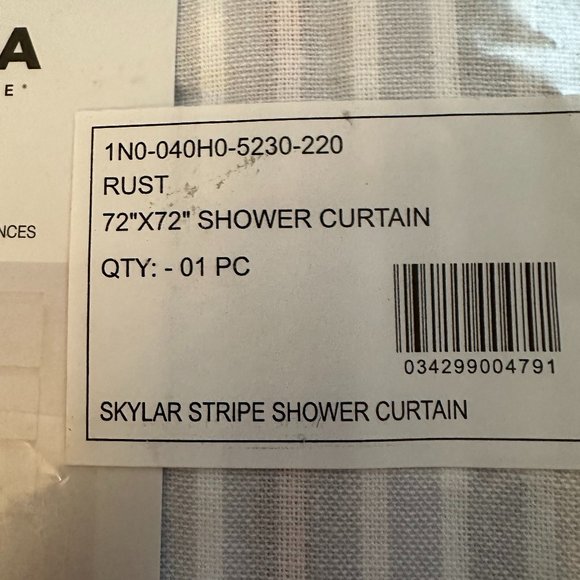 SONOMA SKYLAR STRIPED SHOWER CURTAIN 72 X 72 - Picture 3 of 4